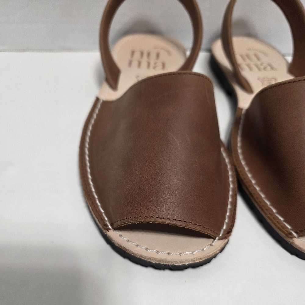 Numa By Spanians Brown Leather Sandals Sz 37 - Picture 4 of 9
